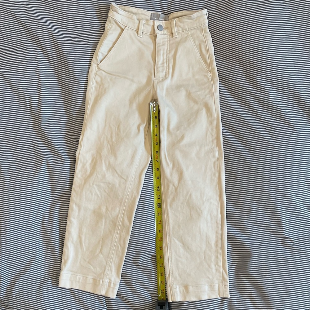 Everlane cream straight cropped pants, size 00